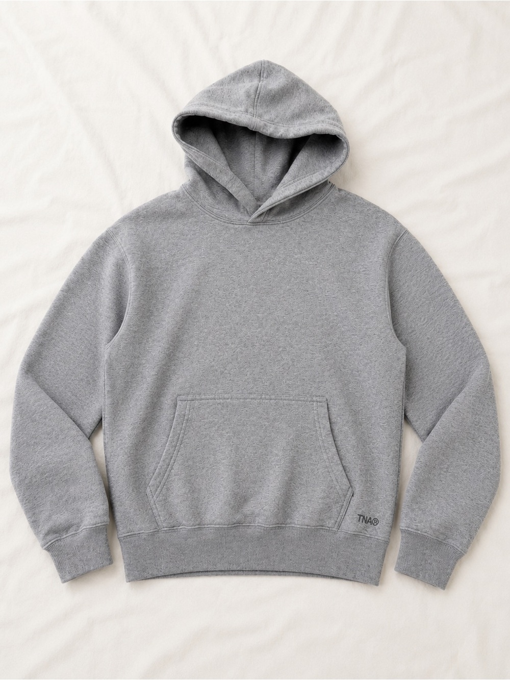 TNA Gray Essential Hoodie Cozy Fleece Pullover Kangaroo Pocket Athleisure